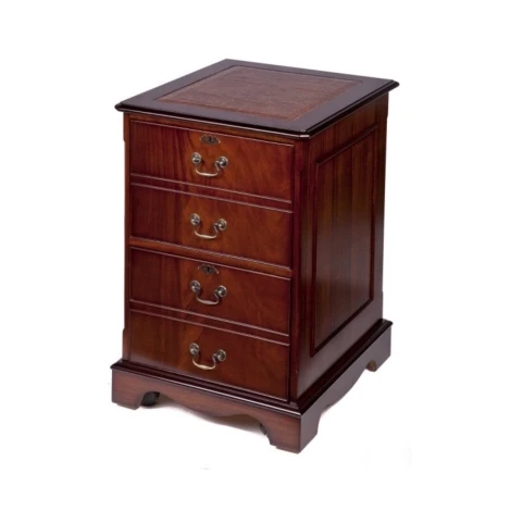 A1202 - Reproduction Leather Top Filing Cabinet (Choice of Finish & Leather)