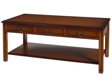 A813 - Reproduction 6 Drawer Coffee Table with Shelf (Choice of Finish)