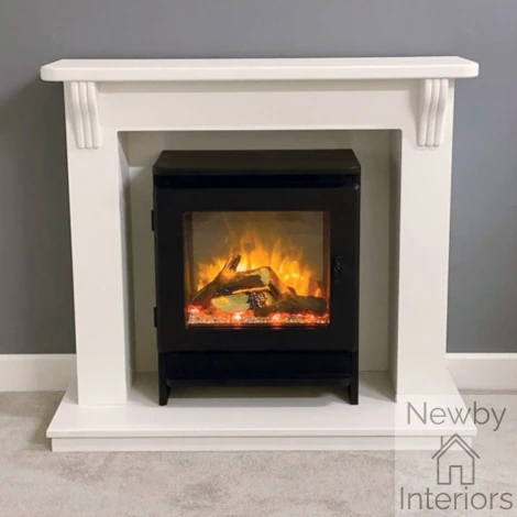 Ashby White Electric Fire Stove Suite - 2kW