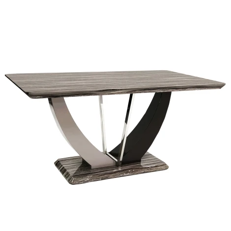 AD391 - Atlantis Brown Marble Effect 160m Dining Table with Abstract Base