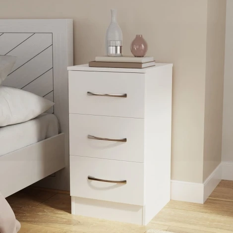 AVN001-W - Avon White Matt 3 Drawer Chest