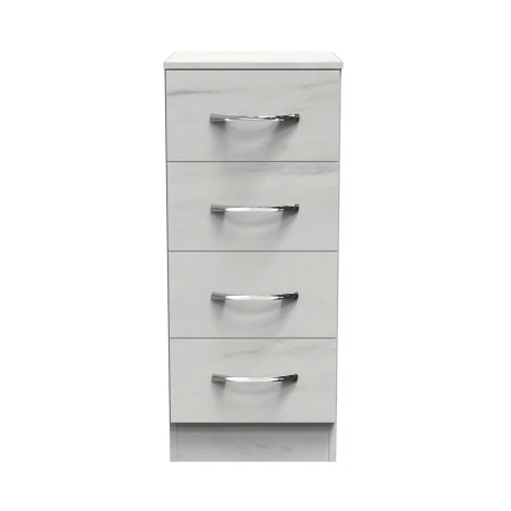 Avon White Marble Effect 4 Drawer Chest