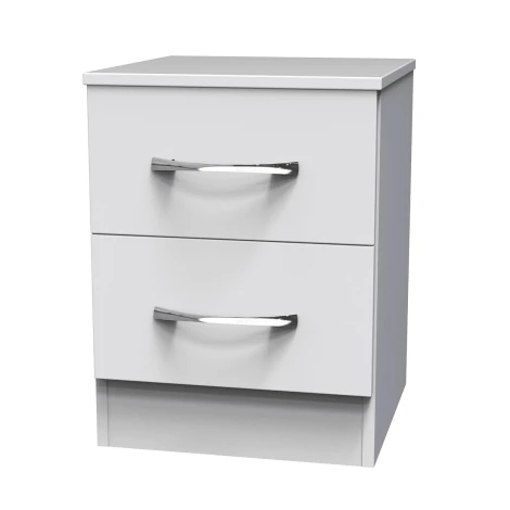AVN005-W - Avon White Matt 2 Drawer Bedside Cabinet