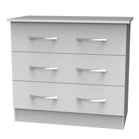 AVN010-W - Avon White Matt 3 Drawer Wide Chest