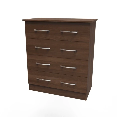 Avon Noche Walnut 4 Drawer Wide Chest
