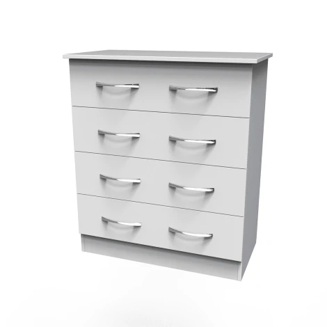 AVN011-W - Avon White Matt 4 Drawer Wide Chest