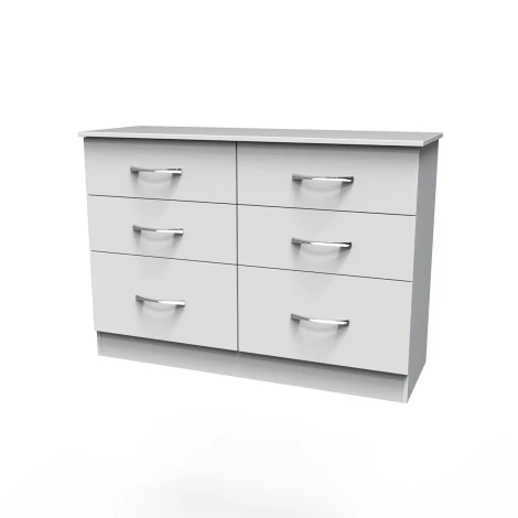 AVN015-W - Avon White Matt 6 Drawer Medium Chest