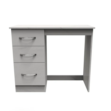 Avon White Marble Effect Single Pedestal Desk