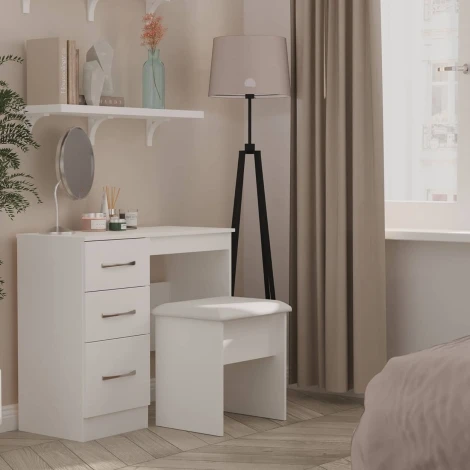 AVN031-W - Avon White Matt Single Pedestal Desk