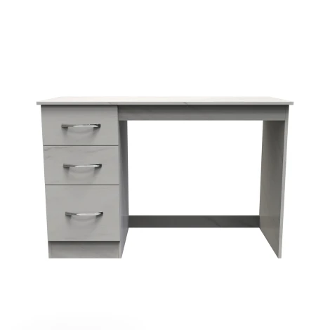 Avon White Marble Effect Single Pedestal Vanity Table