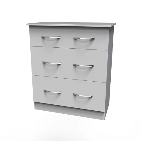 AVN049-W - Avon White Matt 3 Drawer Deep Chest