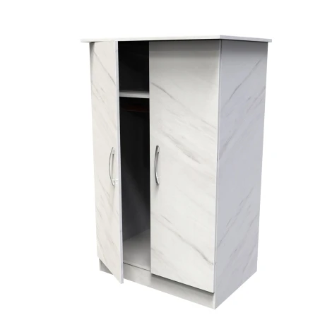 Avon White Marble Effect 2 Door Plain Medium Robe