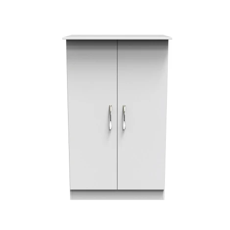 AVN058-W - Avon White Matt 2 Door Plain Medium Robe