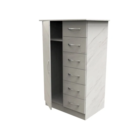 Avon White Marble Effect 1 Door 6 Drawer Childs Robe