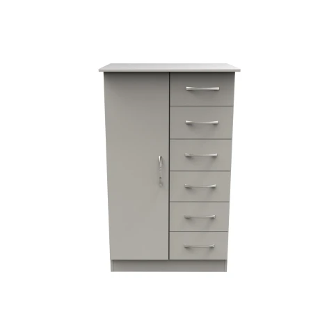 AVN059-W - Avon White Matt 1 Door 6 Drawer Childs Robe