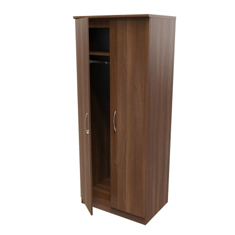 Avon Noche Walnut 2 Door Tall Double Plain Wardrobe