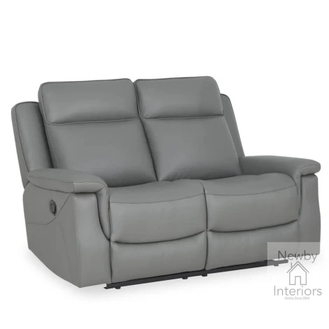 AYTOS-2R-DG-ELEC - Aytos Dark Grey Leather Electric Recliner 2 Seater Sofa