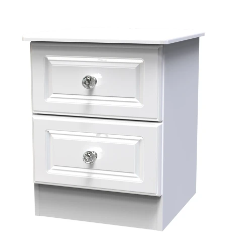 Balmoral White Gloss 2 Drawer Bedside Cabinet