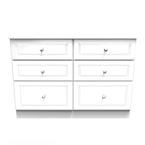 Balmoral White Gloss 6 Drawer Medium Chest