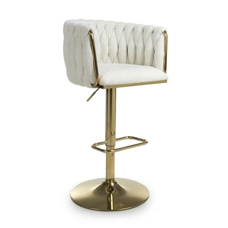 210-05-08-11-01 - Bellaire Cream & Gold Bar Stool Textured Effect