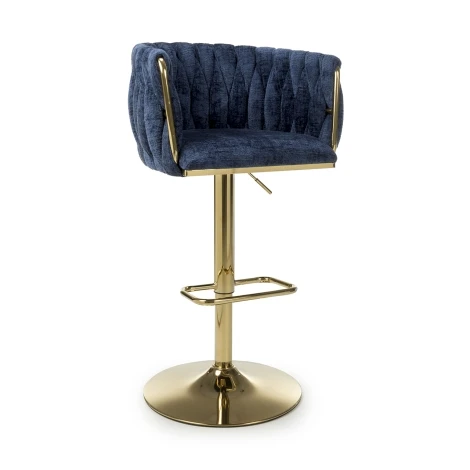 Bellaire Blue & Gold Bar Stool Textured Effect