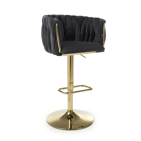 Bellaire Black & Gold Bar Stool Textured Effect