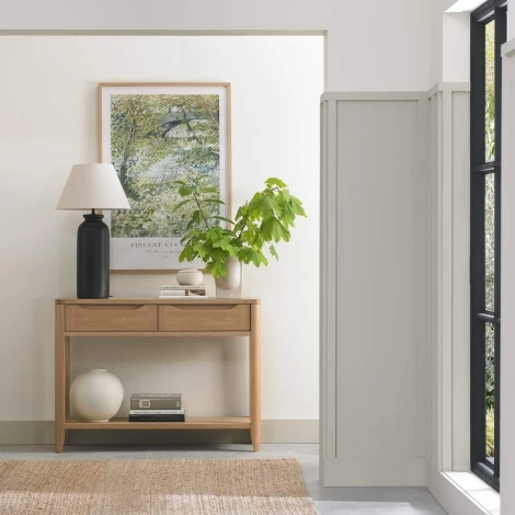 8101-19 - Bergen Oak Console Table With 2 Drawers