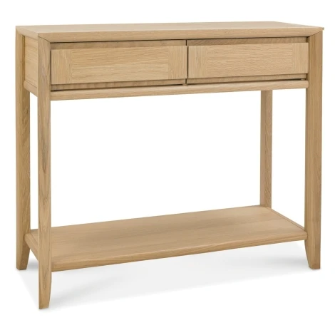 Bergen Oak Console Table With 2 Drawers