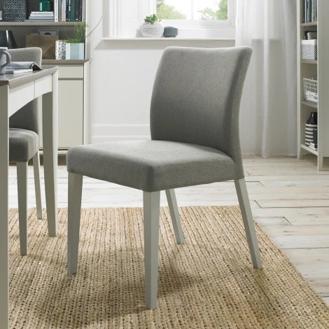 Bergen Grey Washed Upholstered Chair - Titanium Fabric (Pair)