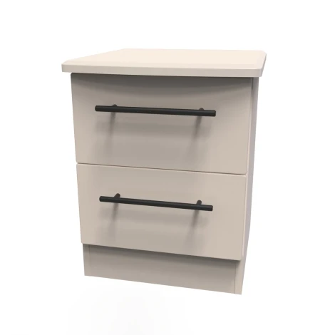 BEV005-KM-KM - Beverley Kashmir Matt 2 Drawer Bedside Table