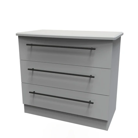 BEV010-DG-DG - Beverley Dusk Grey 3 Drawer Chest