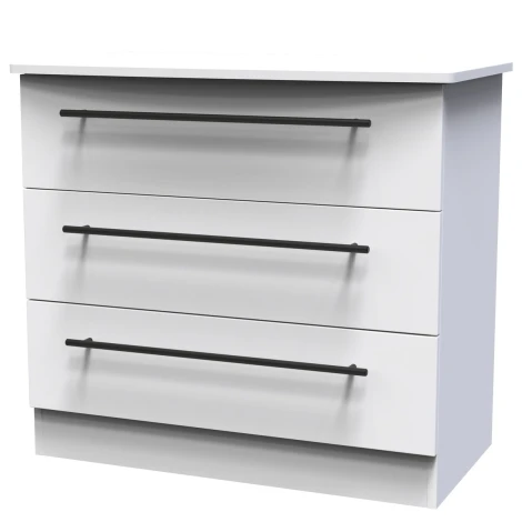 BEV010-WM-WM - Beverley White Matt 3 Drawer Chest