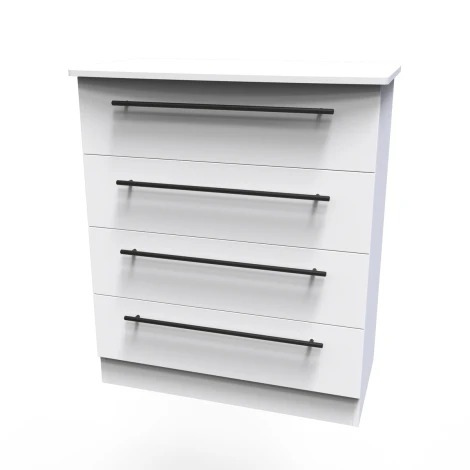 BEV011-WM-WM - Beverley White Matt 4 Drawer Chest