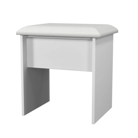 BEV040-WM-WM - Beverley White Matt Dressing Table Stool