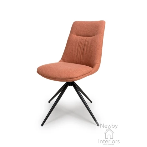 BOD-111-BI - Boden Brick Fabric Swivel Dining Chair with Metal Legs (Pair)