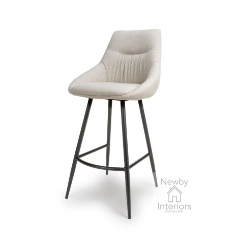 BOD-250-NT - Boden Natural Fabric Bar Chair with Black Metal Legs (Pair)