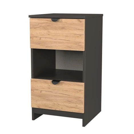 BOP601-GC-GB - Bora Gold Oak & Graphite 2 Drawer Locker
