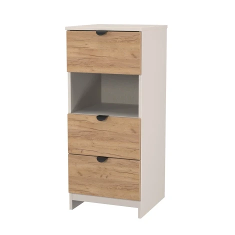 BOP602-GC-KM - Bora Gold Oak & Kashmir Matt 3 Drawer Locker