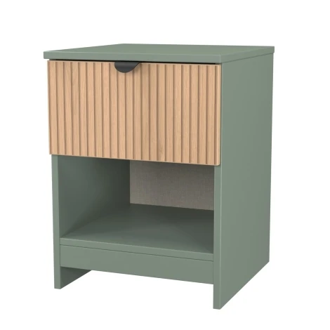 BOP605-SE-RG - Bora Reed Green & Slatted 1 Drawer Locker