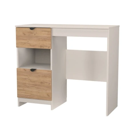 BOP631-GC-KM - Bora Gold Oak & Kashmir Matt Single Pedestal Desk
