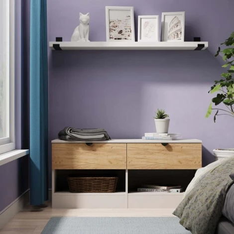 BOP636-GC-KM - Bora Gold Oak & Kashmir Matt Front Bed Box