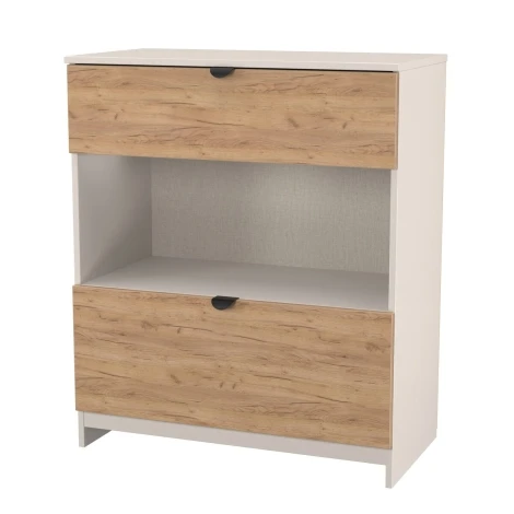 BOP649-GC-KM - Bora Gold Oak & Kashmir Matt 2 Drawer Deep Chest