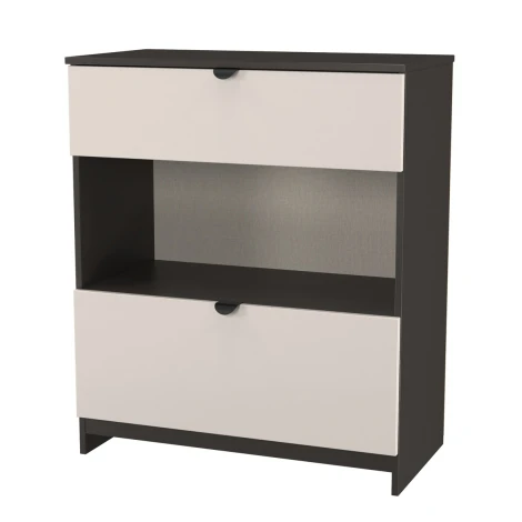 BOP649-KM-GB - Bora Kashmir Matt & Graphite 2 Drawer Deep Chest