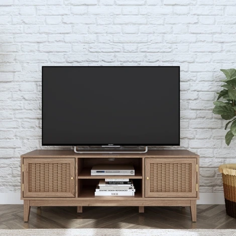 Bordeaux Wood & Rattan Tv Stand