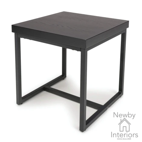 BOS-008-BK - Boston Black Ash End Table Black Metal Legs