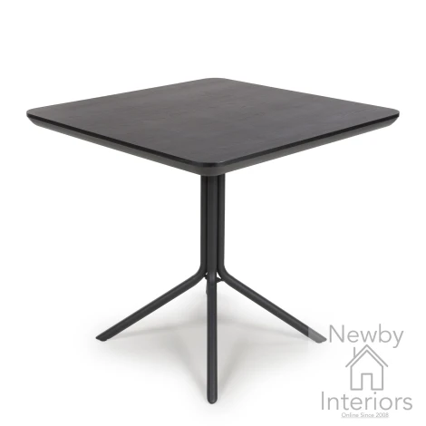Boston Black Ash Square Small Dining Table Black Metal Legs
