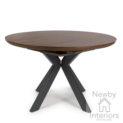Boston Smoked Oak Round Extending Dining Table 1.2m to 1.6m