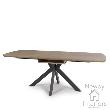 Boston Rustic Oak Extending Dining Table 1.6m to 2.0m