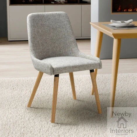 004-33-01-05-01 - Capri Grey Weave Fabric Dining Chairs (Pair)