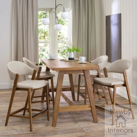 6049-1 - Camden Rustic Oak Curved Top Rectangular Bar Table
